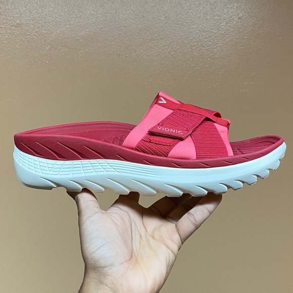 Vionic Rebound Women's Red And White Sandals Size 10 - Picture 4 of 12